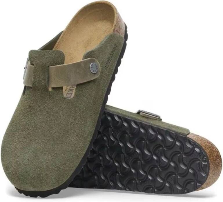 Birkenstock Groene Suède Sandalen voor Mannen Green Heren