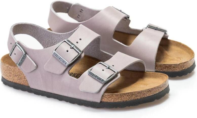 Birkenstock Heren Milano Leren Sandalen Gray Heren