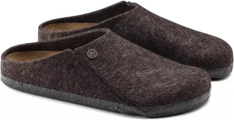 Birkenstock Wolvilt Slipper met Uitneembaar Voetbed Brown Heren