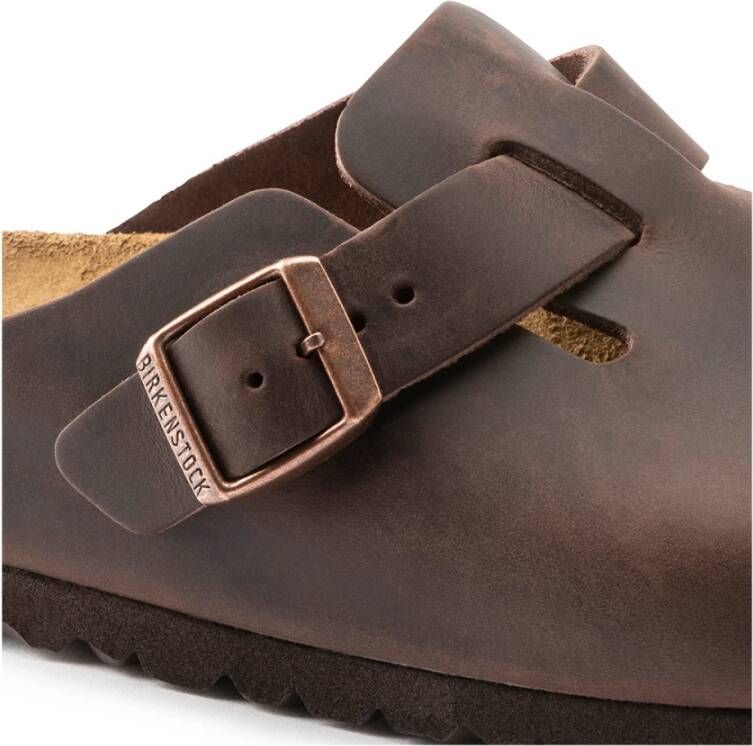 Birkenstock Klassieke Leren Klomp in Bruin Brown Heren