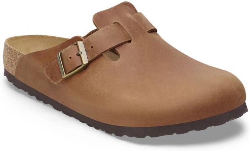 Birkenstock Klassieke Lederen Clog Brown Heren