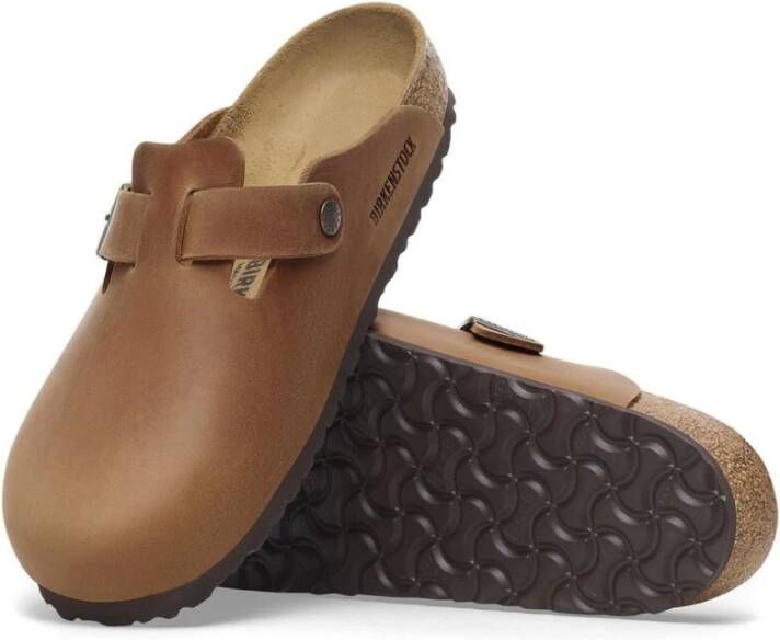 Birkenstock Klassieke Lederen Clog Brown Heren