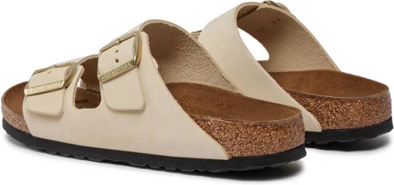 Birkenstock Klassieke Leren Sandaal Beige Dames