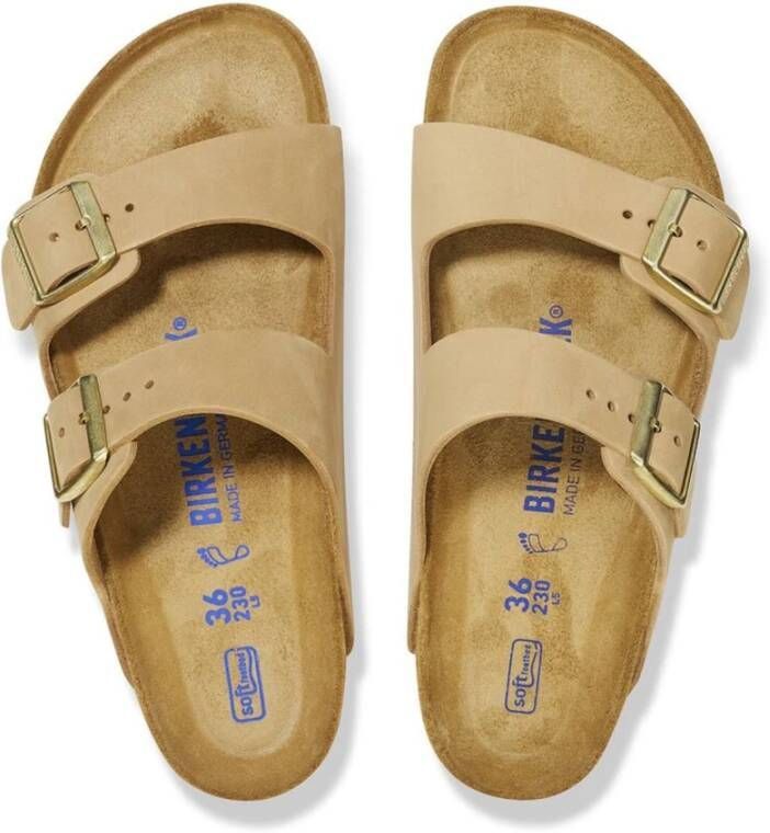 Birkenstock Klassieke Leren Sandaal Beige Dames