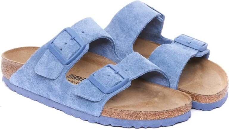 Birkenstock Klassieke Leren Sandaal Blue Dames