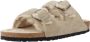 Birkenstock Schapenvacht Voering Open Teen Platte Schoenen Brown Dames - Thumbnail 6