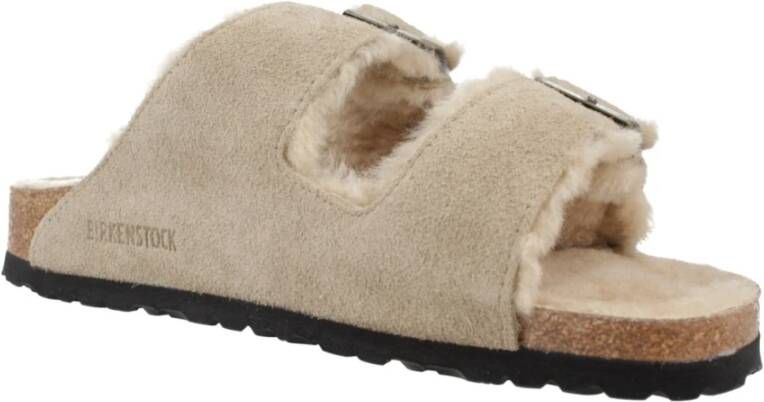 Birkenstock Klassieke Slide Sandalen in Zwart Beige Dames