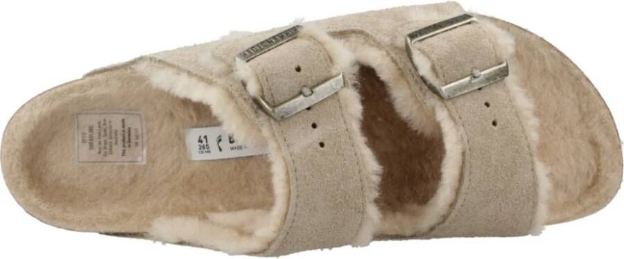 Birkenstock Klassieke Slide Sandalen in Zwart Beige Dames