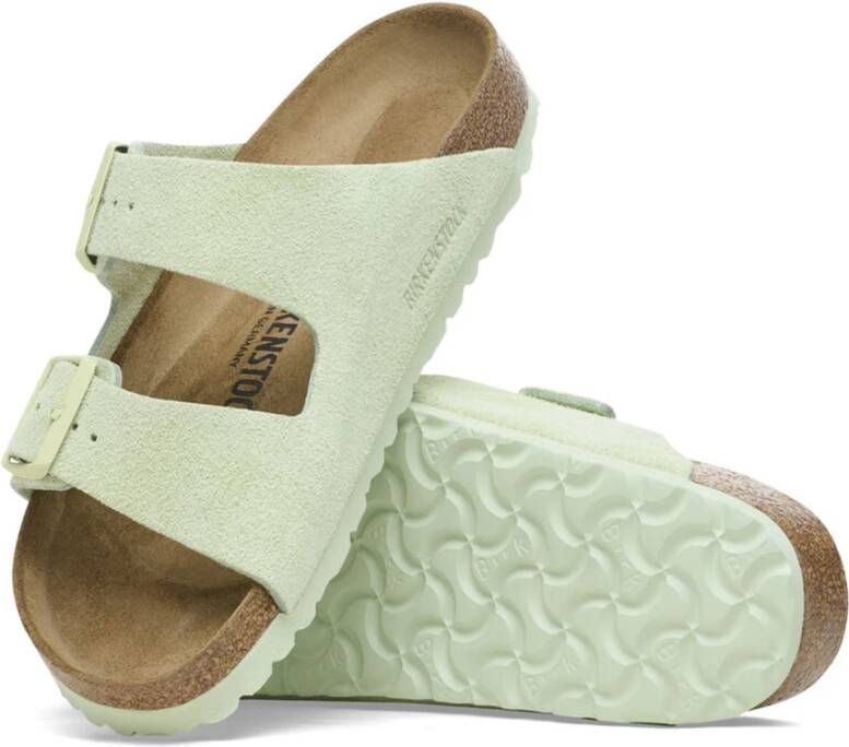 Birkenstock Klassieke Suède Sandalen Green Dames