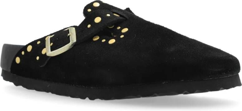 Birkenstock Klompen Boston Stud Rand Black Dames