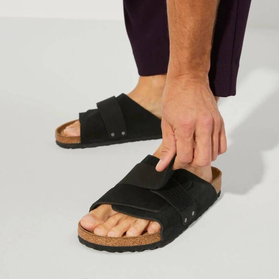 Birkenstock Kyoto Nubuck Sandalen Black Heren