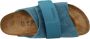 Birkenstock Kyoto Nubuck Suede Leather Sliders Blue Dames - Thumbnail 7