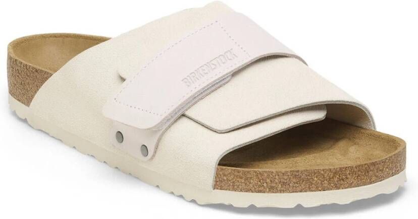 Birkenstock Kyoto Nubuck Suede Sandal White Heren