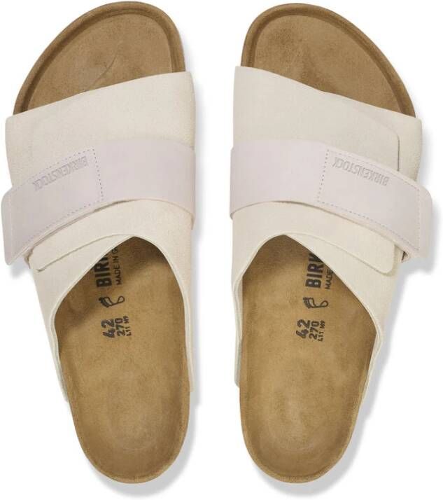 Birkenstock Kyoto Nubuck Suede Sandal White Heren