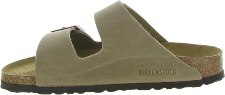 Birkenstock Leren Arizona Sandalen Green Dames