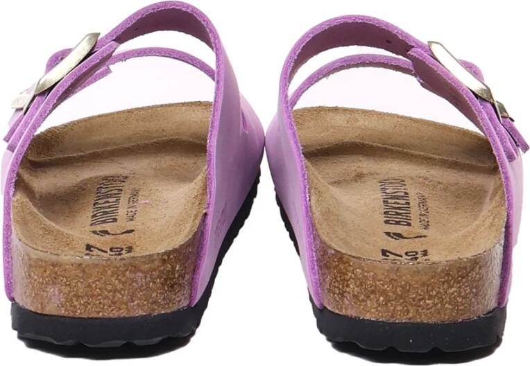 Birkenstock Leren Gesp Sandalen Crocus Kleur Purple Dames