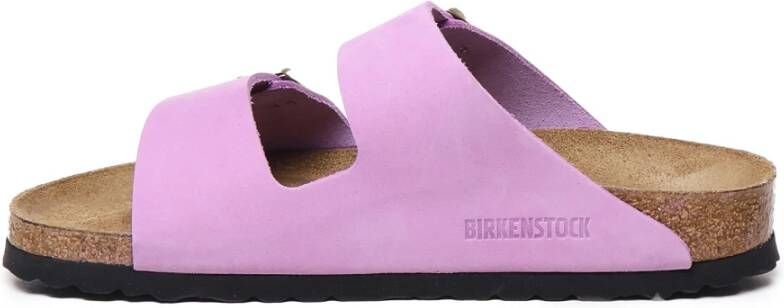 Birkenstock Leren Gesp Sandalen Crocus Kleur Purple Dames