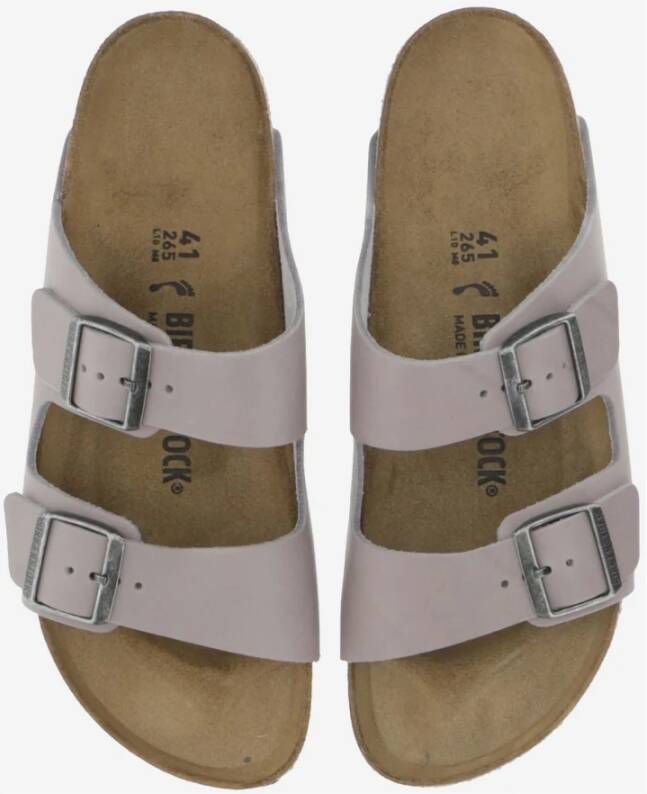 Birkenstock Leren sandaal met dubbele gespsluiting Gray Heren