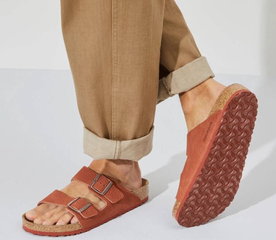 Birkenstock Nubuck Arizona Sandalen Rood Heren