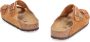 Birkenstock Leren Buckle Slides Brown Heren - Thumbnail 3