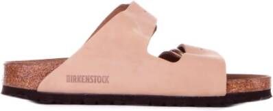 Birkenstock Arizona Big Buckle Nubuck Leder Sandalen Beige Dames