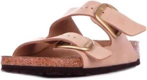 Birkenstock Arizona Big Buckle Nubuck Leder Sandalen Beige Dames