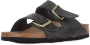 Birkenstock Logo Zijgesp Rubberen Zool Sandalen Green Heren