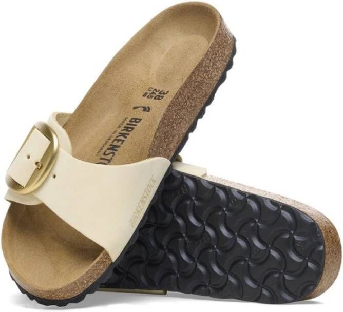 Birkenstock Elegante Big Buckle Nubuck Leren Sandaal Beige Dames