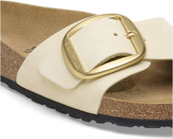 Birkenstock Elegante Big Buckle Nubuck Leren Sandaal Beige Dames