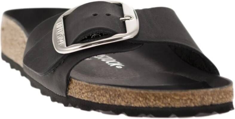 Birkenstock Madrid BIG Buckle Platte Sandaal Black Dames