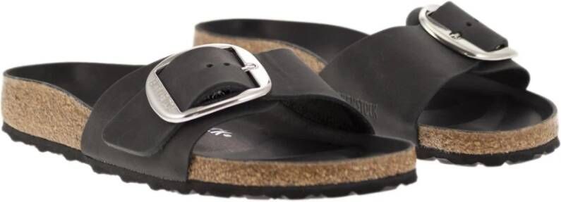 Birkenstock Madrid BIG Buckle Platte Sandaal Black Dames