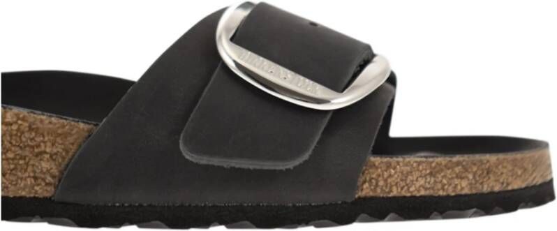 Birkenstock Madrid BIG Buckle Platte Sandaal Black Dames