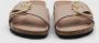 Birkenstock Madrid Narrow Big Buckle Natural Leather Patent High-Shine New Beige - Thumbnail 18