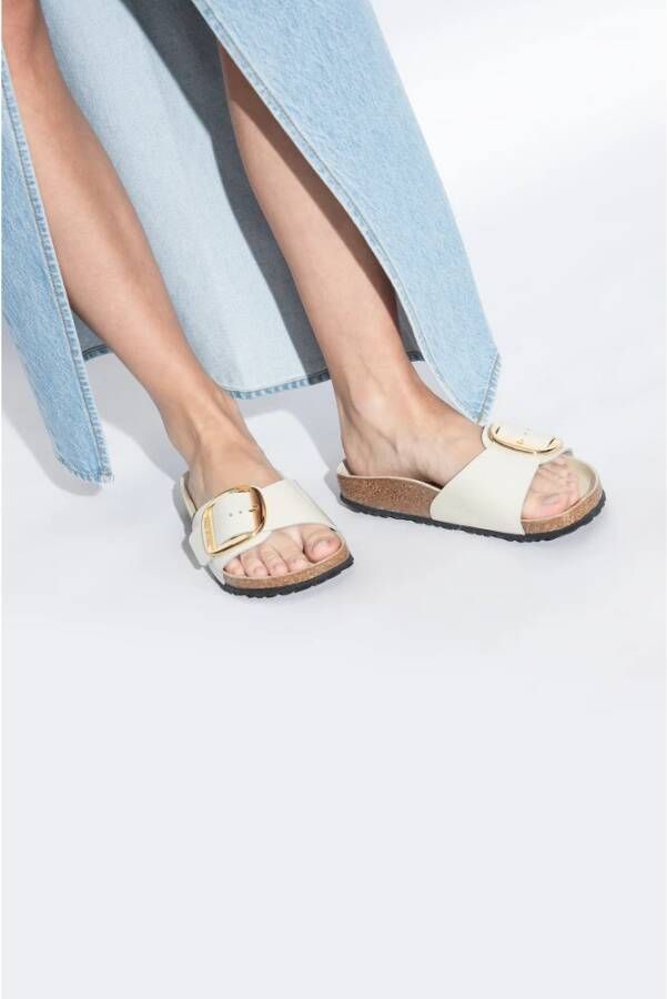 Birkenstock Madrid Big Buckle slides Beige Dames