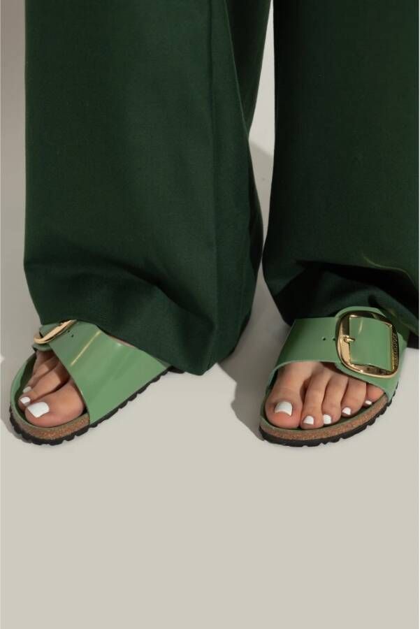 Birkenstock Madrid Big Buckle Slides Green Dames