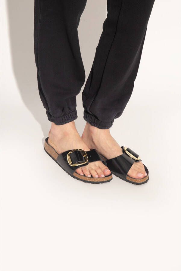 Birkenstock Madrid Narrow Big Buckle Natural Leather Patent High Shine Black - Foto 4