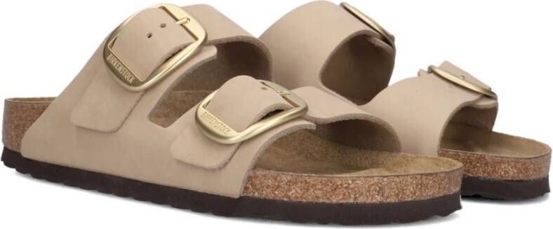 Birkenstock Madrid Buckle Nub Slippers Beige Dames