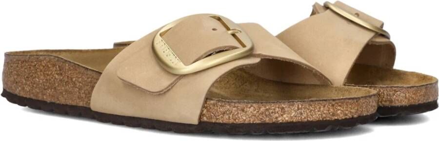 Birkenstock Madrid Gesp Nubuck Slippers Zand Beige Dames