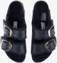 Birkenstock Midnight Leren Sandalen met Gouden Banden Blue Dames - Thumbnail 2