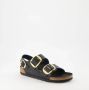 BIRKENSTOCK Slippers Dames Milano Big Buckle Dames Maat: 43 Materiaal: Leer Kleur: Zwart - Thumbnail 6