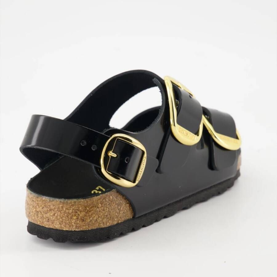 Birkenstock Milano Sandalen met Grote Gesp Black Dames