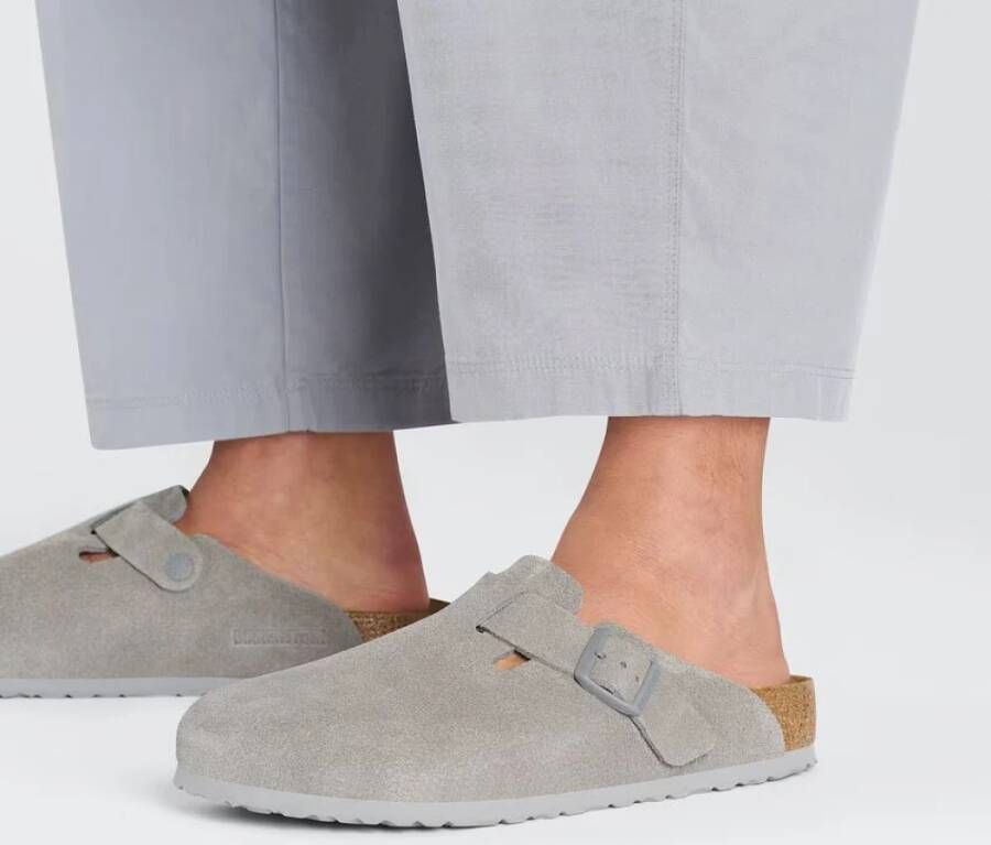 Birkenstock Modellen Suède Clogs Gray Dames