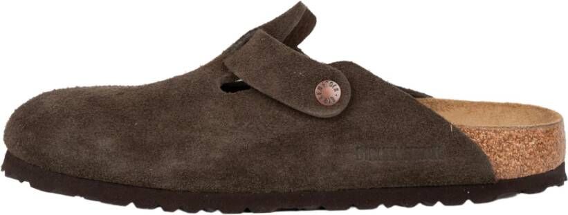 Birkenstock Mokka Suède Sandaal Boston Stijl Brown Heren