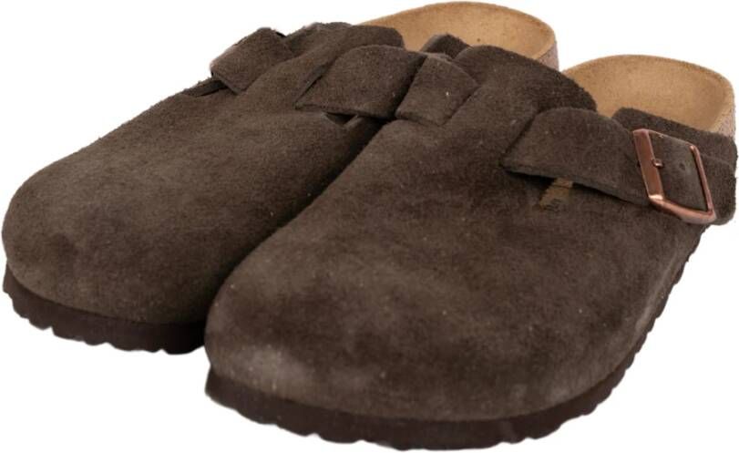 Birkenstock Mokka Suède Sandaal Boston Stijl Brown Heren