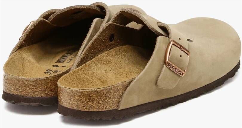 Birkenstock Natuurlijk Leren Klompen in Bruin Brown Dames