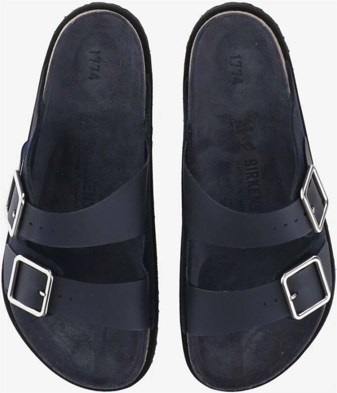 Birkenstock Navy Suède Sandalen Kurk Zool Blue Heren