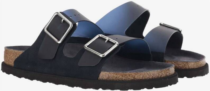 Birkenstock Navy Suède Sandalen Kurk Zool Blue Heren