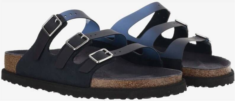 Birkenstock Navy Suède Sandalen Kurk Zool Blue Heren