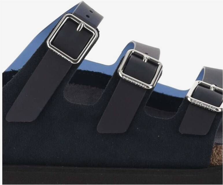 Birkenstock Navy Suède Sandalen Kurk Zool Blue Heren