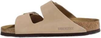 Birkenstock Nubuck Leren Sandaal Beige Dames